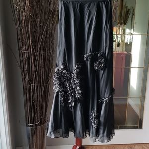 2 Piece Black Silk Skirt and camisole